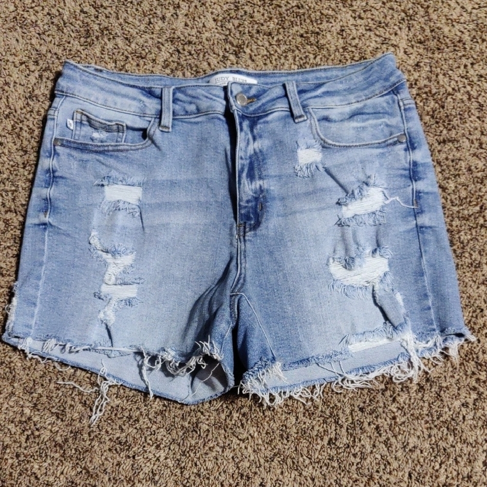 Distressed Denim Shorts
